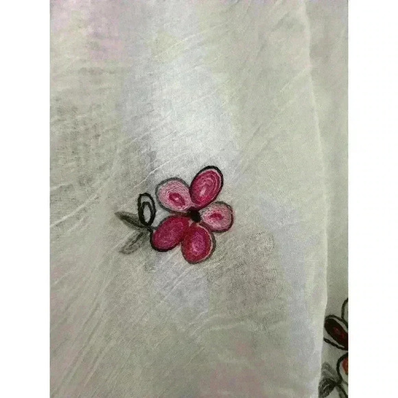 Pool To Party Embroidered Floral Kimono Swimsuit Coverup Subtle Luxury OS - Picture 12 of 13